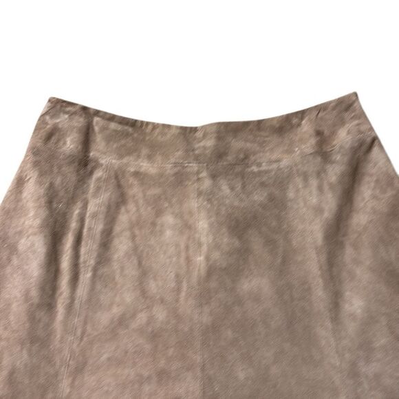 Eileen fisher women’s brown suede midi dress saddle 27” gored skirt med nwt - Picture 2 of 5